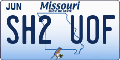 MO license plate SH2U0F