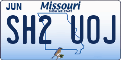 MO license plate SH2U0J