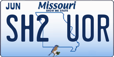 MO license plate SH2U0R