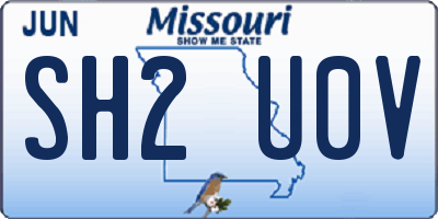 MO license plate SH2U0V
