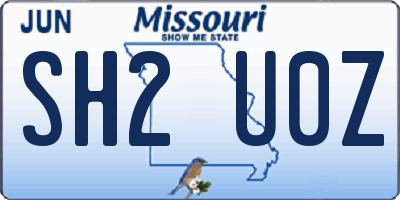 MO license plate SH2U0Z