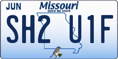 MO license plate SH2U1F