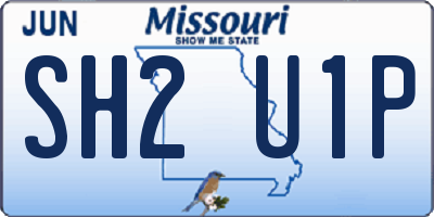 MO license plate SH2U1P