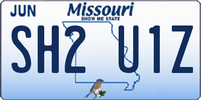 MO license plate SH2U1Z