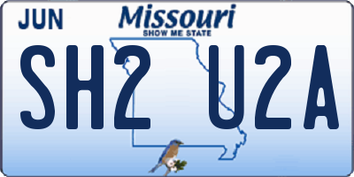 MO license plate SH2U2A