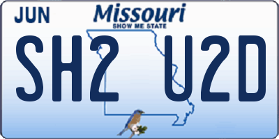 MO license plate SH2U2D