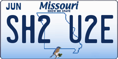 MO license plate SH2U2E