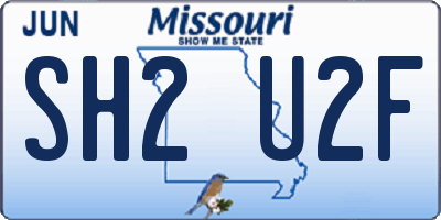 MO license plate SH2U2F