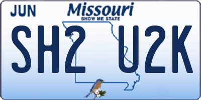 MO license plate SH2U2K