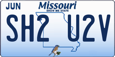 MO license plate SH2U2V