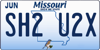 MO license plate SH2U2X