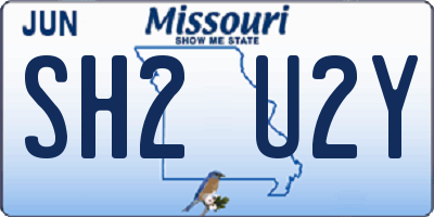 MO license plate SH2U2Y