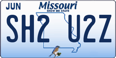 MO license plate SH2U2Z