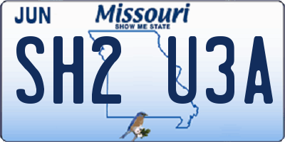 MO license plate SH2U3A