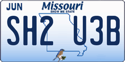 MO license plate SH2U3B
