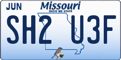 MO license plate SH2U3F