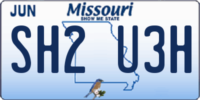 MO license plate SH2U3H