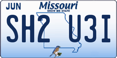 MO license plate SH2U3I