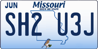 MO license plate SH2U3J