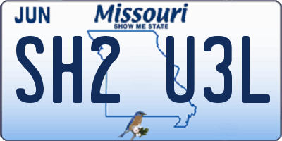 MO license plate SH2U3L