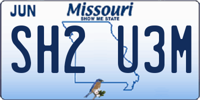 MO license plate SH2U3M