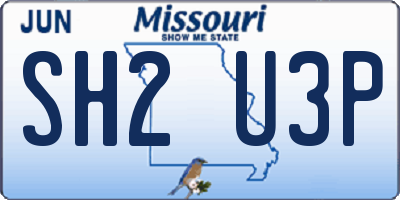MO license plate SH2U3P