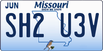 MO license plate SH2U3V