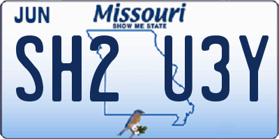 MO license plate SH2U3Y