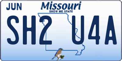 MO license plate SH2U4A