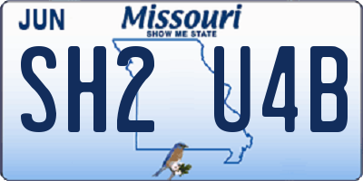 MO license plate SH2U4B