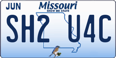MO license plate SH2U4C