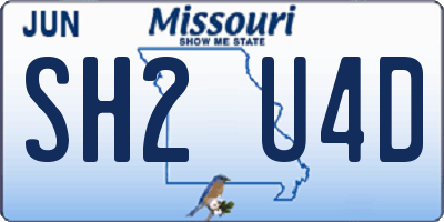 MO license plate SH2U4D