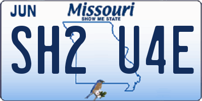 MO license plate SH2U4E