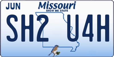 MO license plate SH2U4H