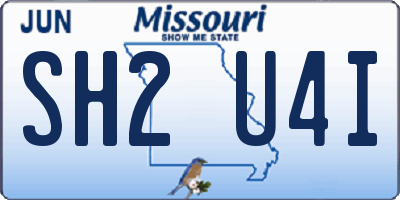 MO license plate SH2U4I