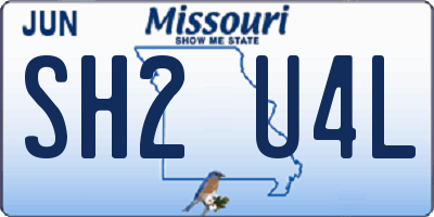 MO license plate SH2U4L