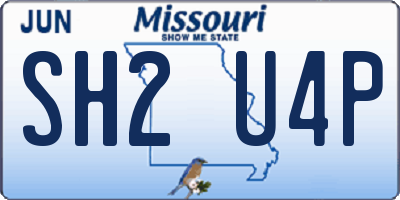 MO license plate SH2U4P