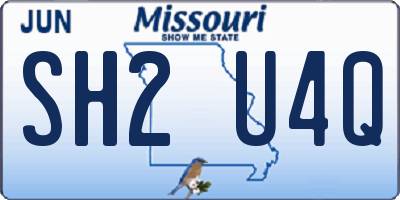 MO license plate SH2U4Q
