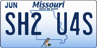 MO license plate SH2U4S