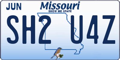 MO license plate SH2U4Z