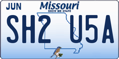 MO license plate SH2U5A