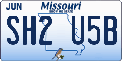 MO license plate SH2U5B