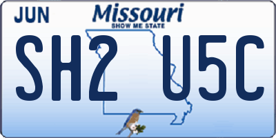 MO license plate SH2U5C