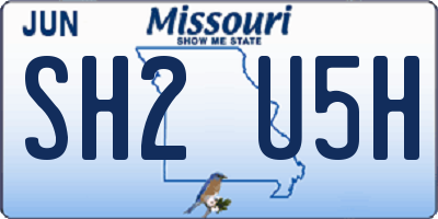 MO license plate SH2U5H