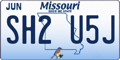 MO license plate SH2U5J