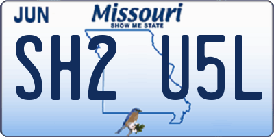 MO license plate SH2U5L