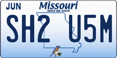 MO license plate SH2U5M