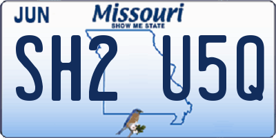 MO license plate SH2U5Q