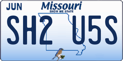 MO license plate SH2U5S