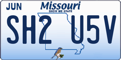 MO license plate SH2U5V
